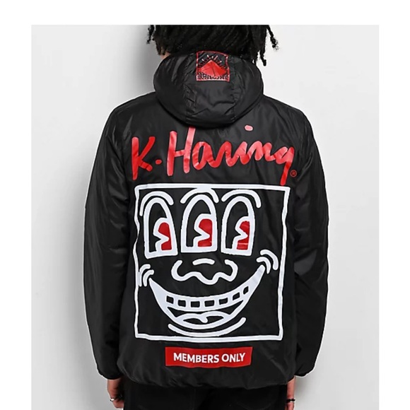 Members Only X Keith Haring Reversible Puffer Jacket XL - Picture 10 of 13
